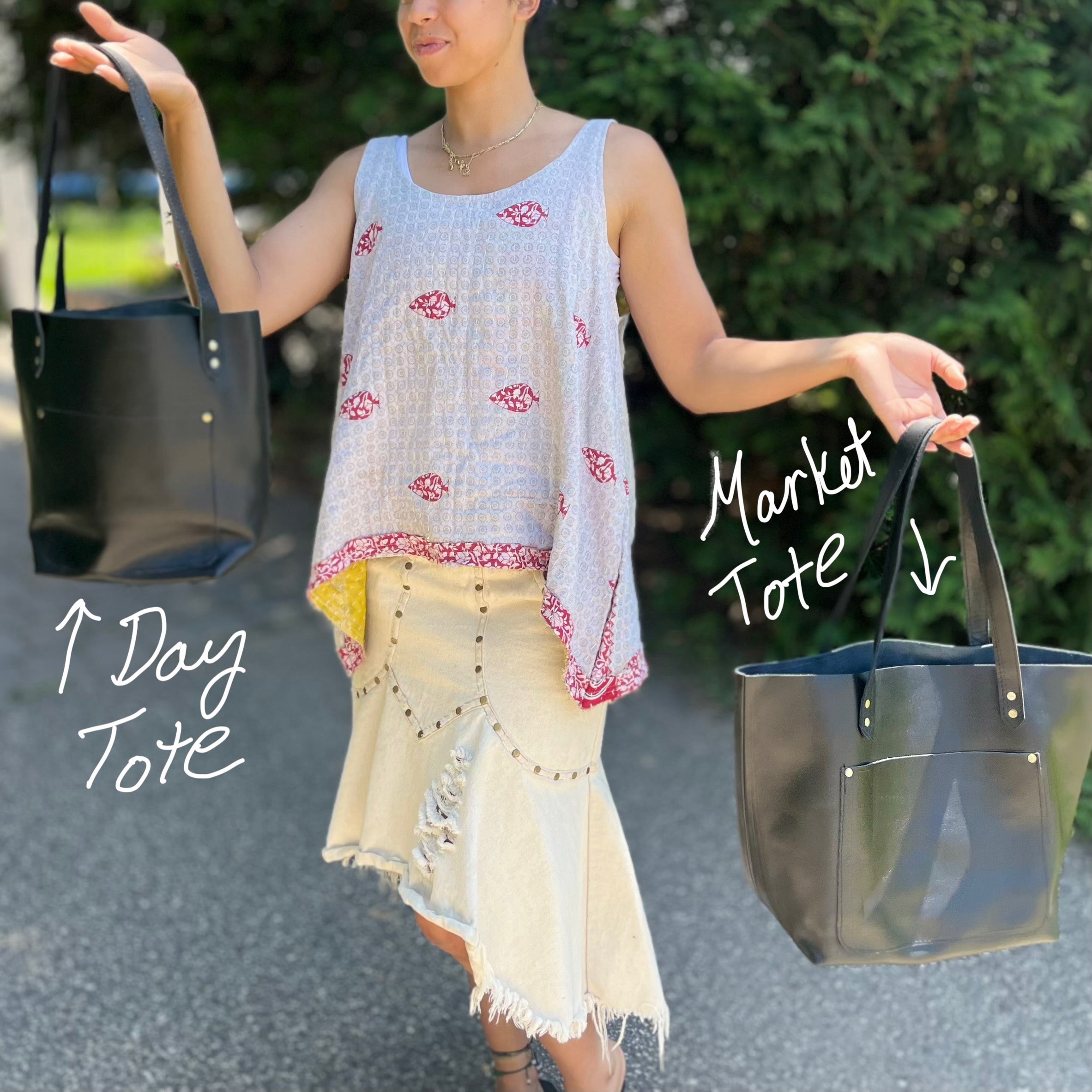 Leather Market Tote