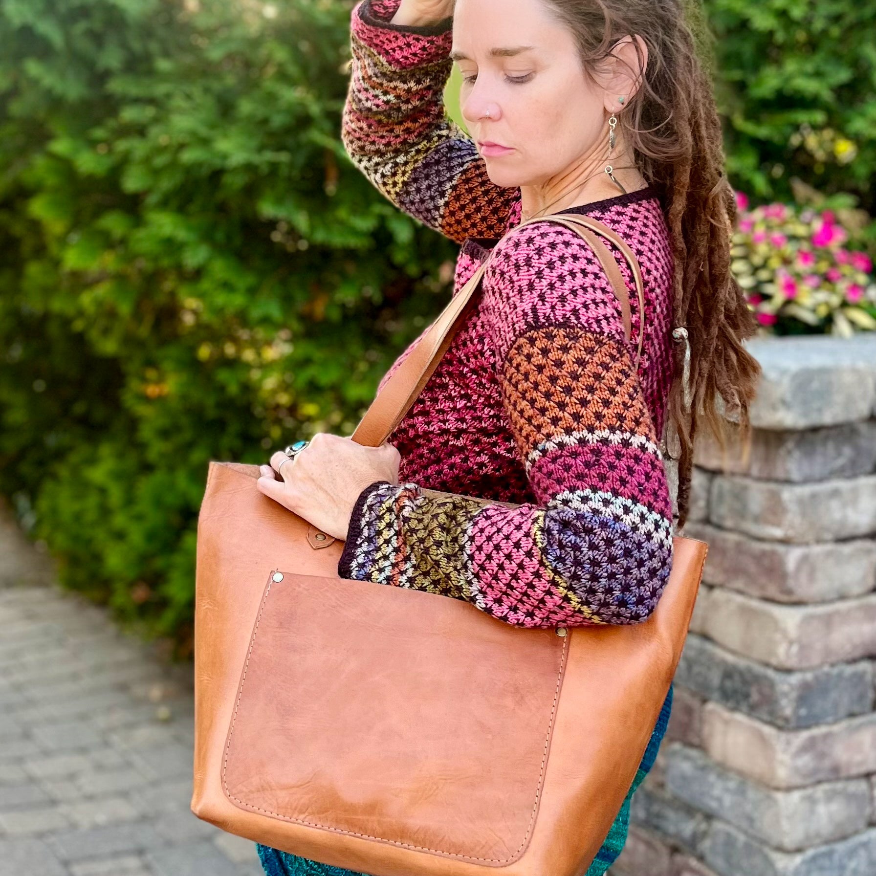 Leather Market Tote