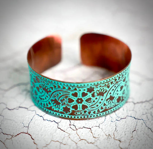 Turquoise and Copper Cuff